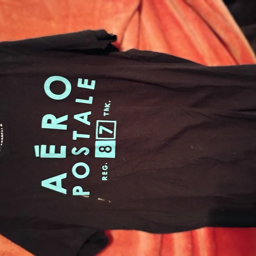 Aeropostale Black T-Shirt with Blue Logo